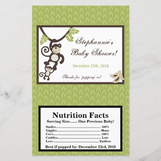 Microwave Popcorn Wrapper Monkey Time Zoo Animal (Front)