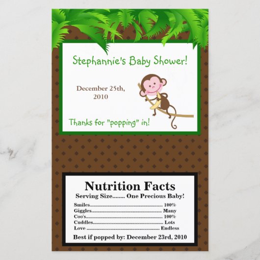 Microwave Popcorn Wrapper MonkeySwing Jungle Safar (Front)
