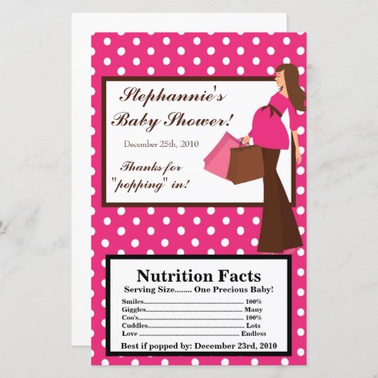 Microwave Popcorn Wrapper Pink Mod Mom Polka Dots (Front/Back)