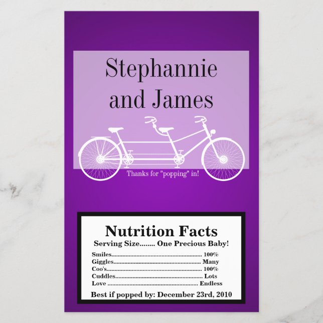 Microwave Popcorn Wrapper Purple Double Bike (Front)