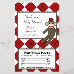 Microwave Popcorn Wrapper Red Sock Monkey