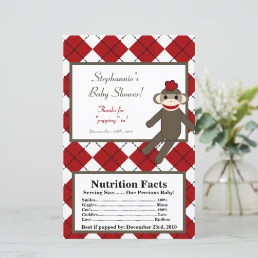 Microwave Popcorn Wrapper Red Sock Monkey (Standing Front)