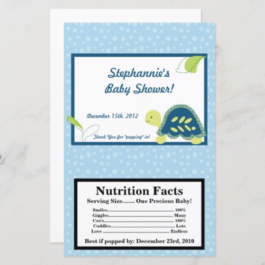 Microwave Popcorn Wrapper Turtle Reef Ocean (Front/Back)