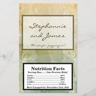 Microwave Popcorn Wrapper Vintage Floral Antique