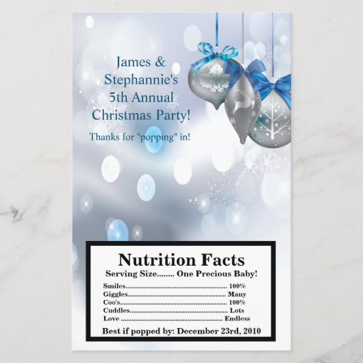 Microwave Popcorn Wrapper Winter Snowflake Ornamen (Front)