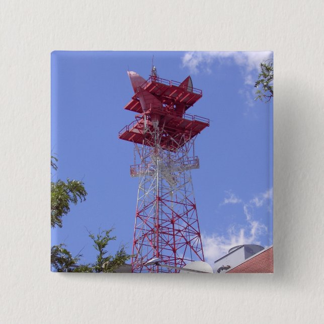 Microwave Relay Radio Telecom Tower Button (Front)