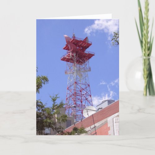 Microwave Relay Radio Telecom Tower Greeting Card