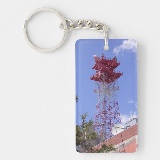 Microwave Relay Radio Telecom Tower Keychain (Front)