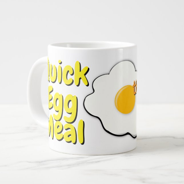 Microwave Scrambled Eggs Mug with Funny Quote  (Front Left)