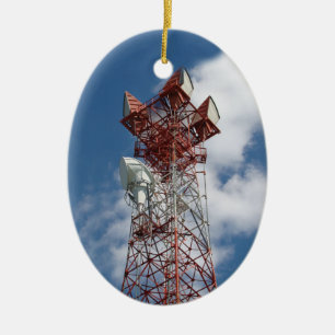 Microwave Telecommunications Tower Ceramic Ornament