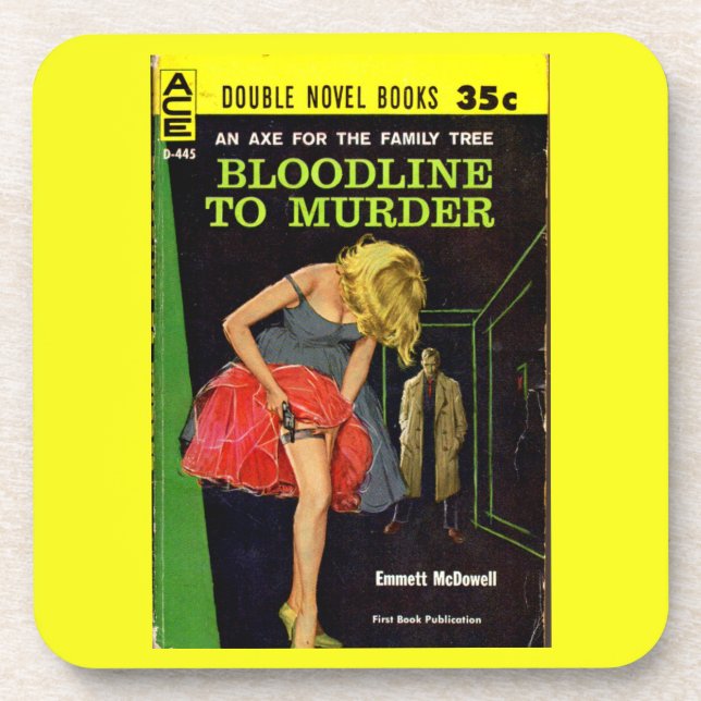 mid-1950s Bloodline to Murder pulp cover Coaster (Front)