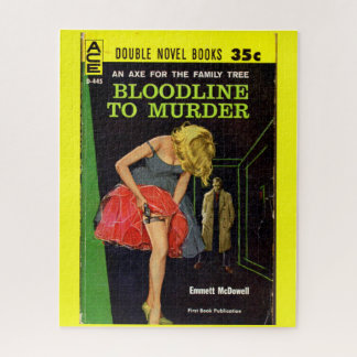 mid-1950s Bloodline to Murder pulp cover Jigsaw Puzzle