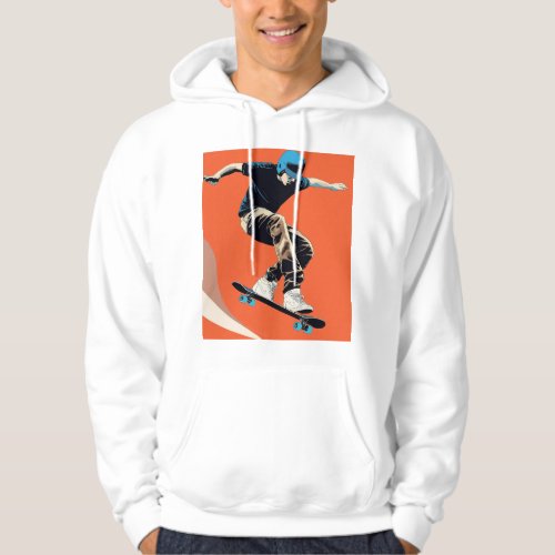 Mid_Air Skateboarder Graphic Hoodie Hoodie