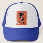 Mid-Air Skateboarder Trucker Hat