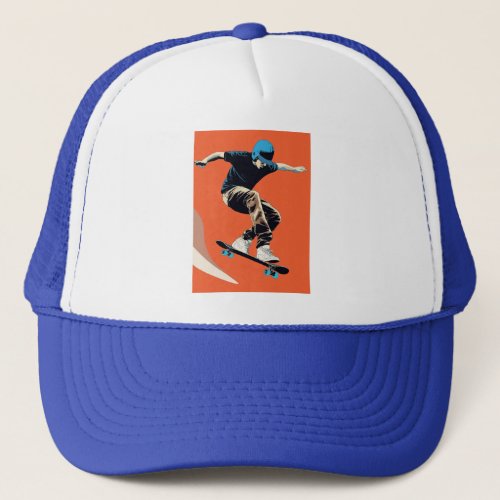 Mid_Air Skateboarder Trucker Hat