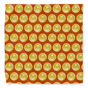 Mid Autumn Festival Gold Mooncake Moon Rabbit Bandana
