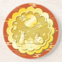 Mid Autumn Festival Gold Mooncake Moon Rabbit