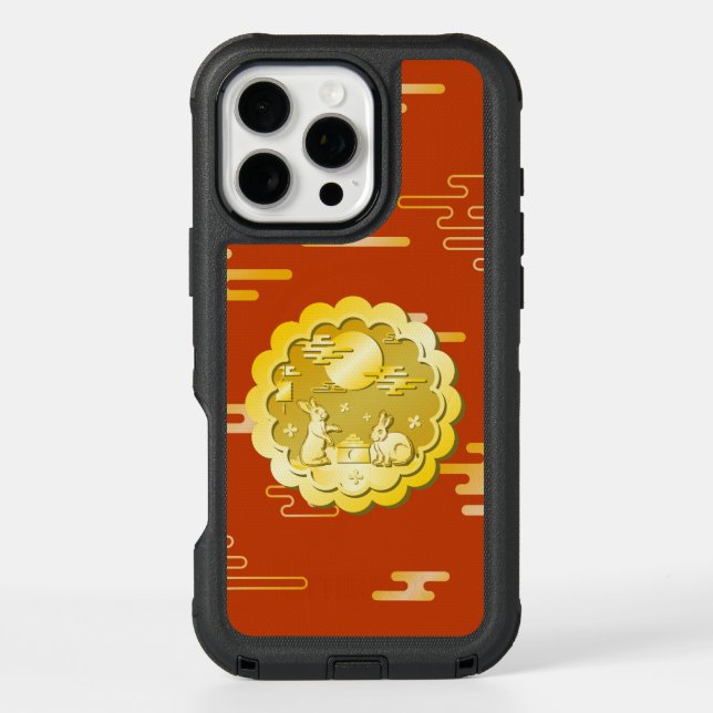 Mid Autumn Festival Gold Mooncake Moon Rabbit Otterbox iPhone Case (Back)
