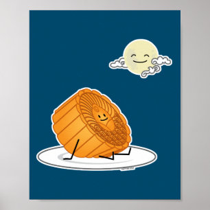 Mid Autumn Festival Moon cake lunar mooncakes past Poster