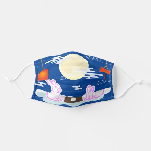 Mid Autumn Festival Moon Rabbit Mooncake Clouds Adult Cloth Face Mask