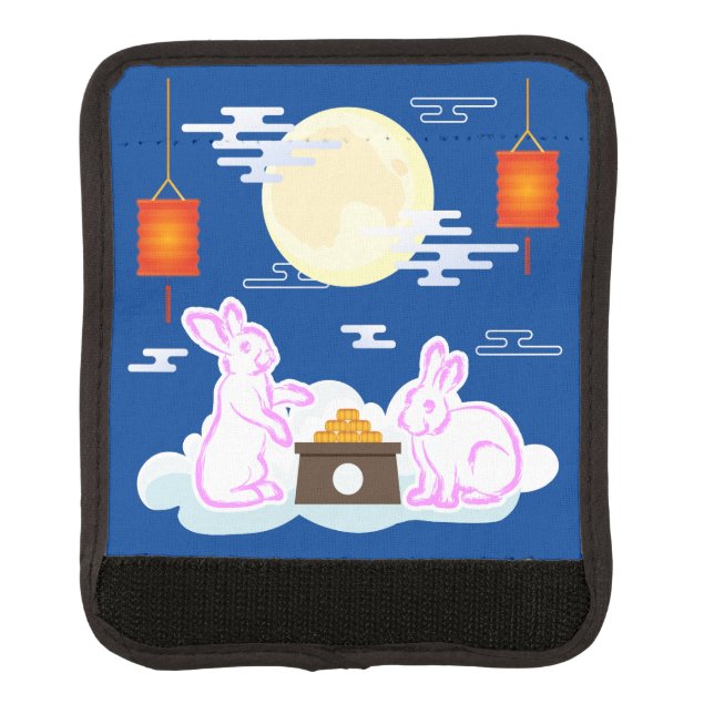 Mid Autumn Festival Moon Rabbit Mooncake Clouds Luggage Handle Wrap (Front)
