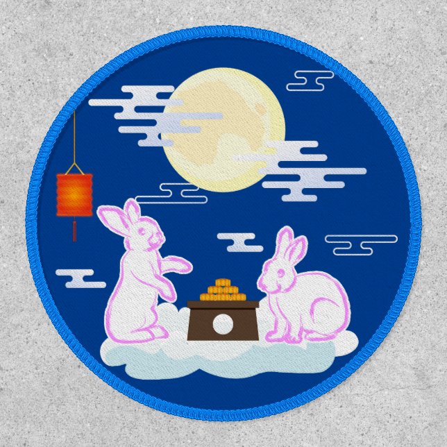 Mid Autumn Festival Moon Rabbit Mooncake Clouds Patch (Front)