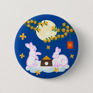 Mid Autumn Festival Moon Rabbit Mooncake Osmanthus Button
