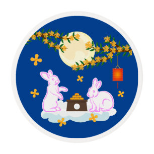 Mid Autumn Festival Moon Rabbit Mooncake Osmanthus Edible Frosting Rounds