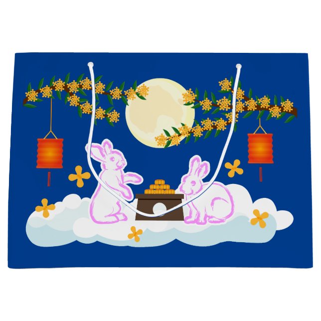 Mid Autumn Festival Moon Rabbit Mooncake Osmanthus Large Gift Bag (Front)