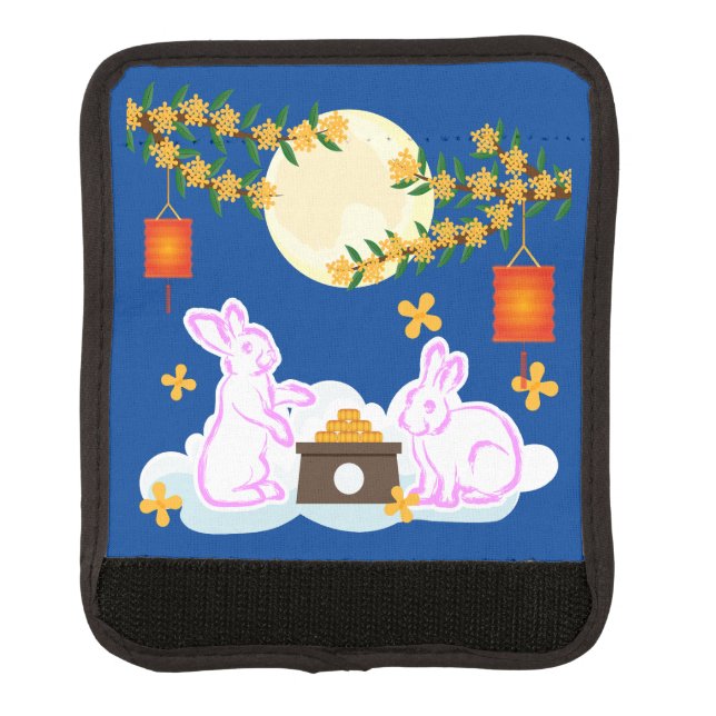 Mid Autumn Festival Moon Rabbit Mooncake Osmanthus Luggage Handle Wrap (Front)