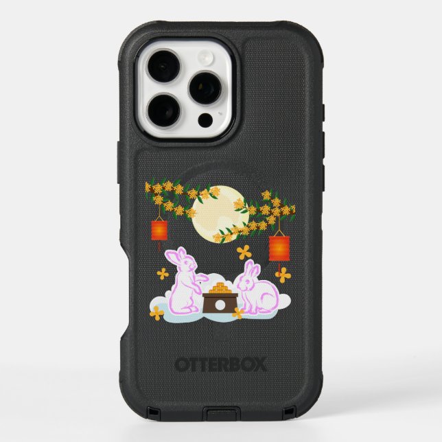 Mid Autumn Festival Moon Rabbit Mooncake Osmanthus Otterbox iPhone Case (Back)
