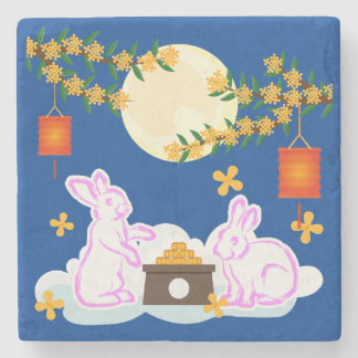 Mid Autumn Festival Moon Rabbit Mooncake Osmanthus Stone Coaster