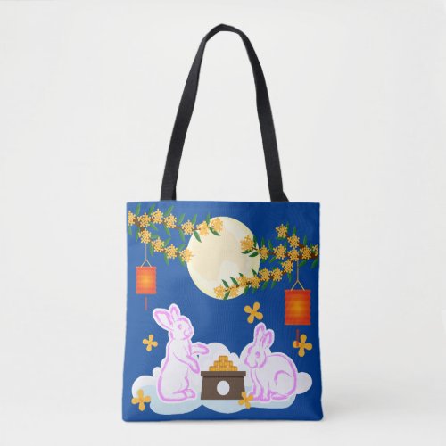 Mid Autumn Festival Moon Rabbit Mooncake Osmanthus Tote Bag