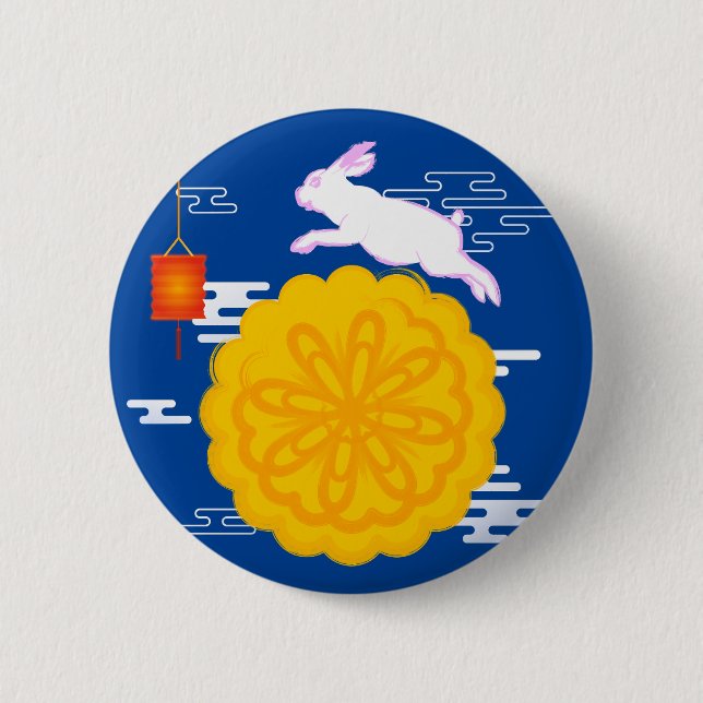 Mid Autumn Festival Mooncake Jumping Moon Rabbit Button (Front)