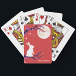 Mid Autumn Festival Rabbit Moon Playing Cards<br><div class="desc">Mid Autumn Festival design playing cards! Add your name or family name to this pretty deck of cards which has flowering branches,  a rabbit holding a mooncake and the full moon. Makes a lovely gift.</div>
