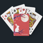 Mid Autumn Festival Rabbit Moon Playing Cards<br><div class="desc">Mid Autumn Festival design playing cards! Add your name or family name to this pretty deck of cards which has flowering branches,  a rabbit holding a mooncake and the full moon. Makes a lovely gift.</div>