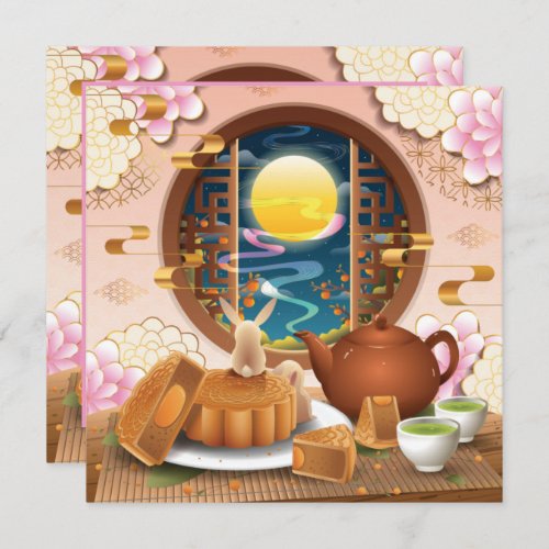 Mid_Autumn Festival Rabbit Mooncake Tea Invitation