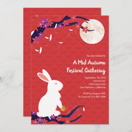 Mid Autumn Festival Red Invitation