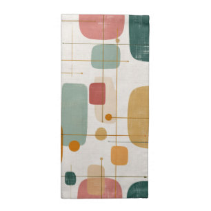 Mid centrury Green, gold and pink abstract  Cloth Napkin