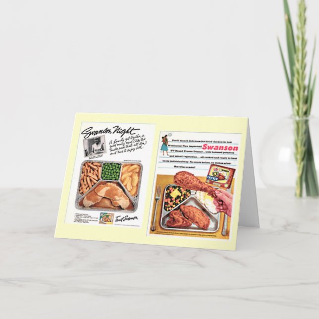 Mid-Century 1950 TV Dinner Vintage Card (Front)