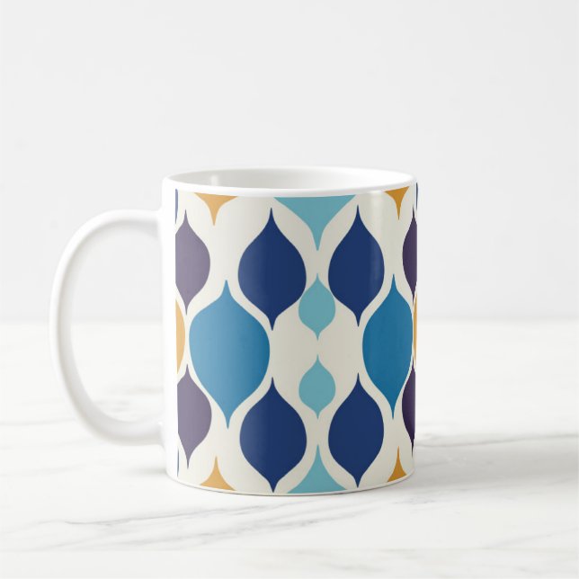 Mid Century 1960s Geometric Colorful Mugs (Left)