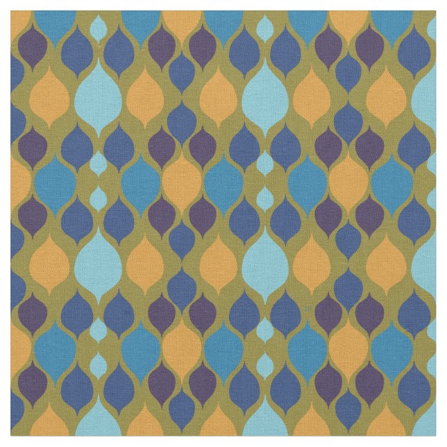 Mid Century 1960s Geometric Green Fabric (Close Up)