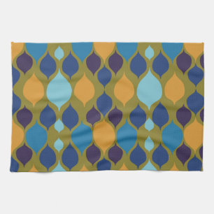 Mid Century 1960s Geometric Green Kitchen Towel