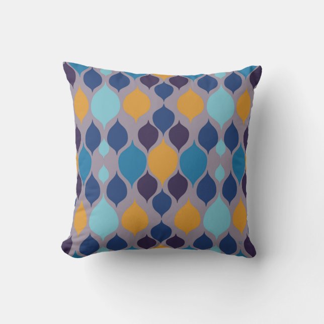 Mid Century 1960s Geometric Pastel  Throw Pillow (Front)