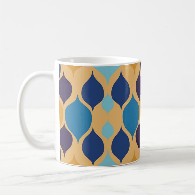 Mid Century 1960s Geometric Yellow   Coffee Mug (Left)