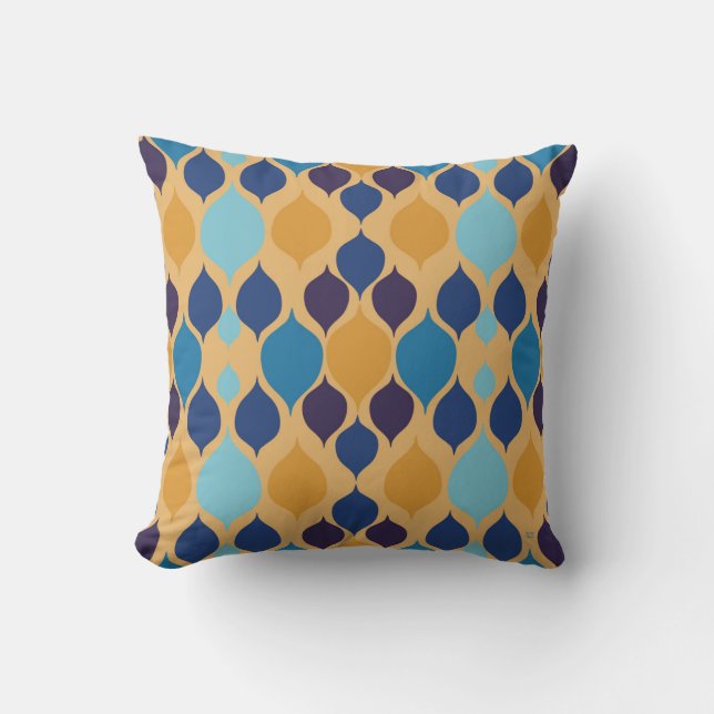 Mid Century 1960s Geometric Yellow  Throw Pillow (Front)