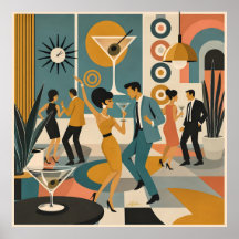 Mid Century 60s Hip Martini Cocktail Dance Party