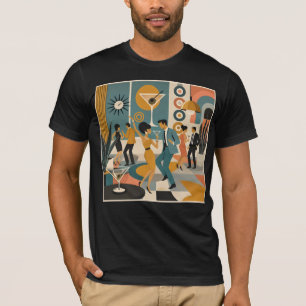 Mid Century 60s Hip Martini Cocktail Dance Party T-Shirt