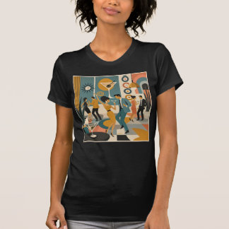 Mid Century 60s Hip Martini Cocktail Dance Party T-Shirt