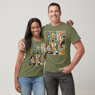 Mid Century 60s Hip Martini Cocktail Dance Party T-Shirt